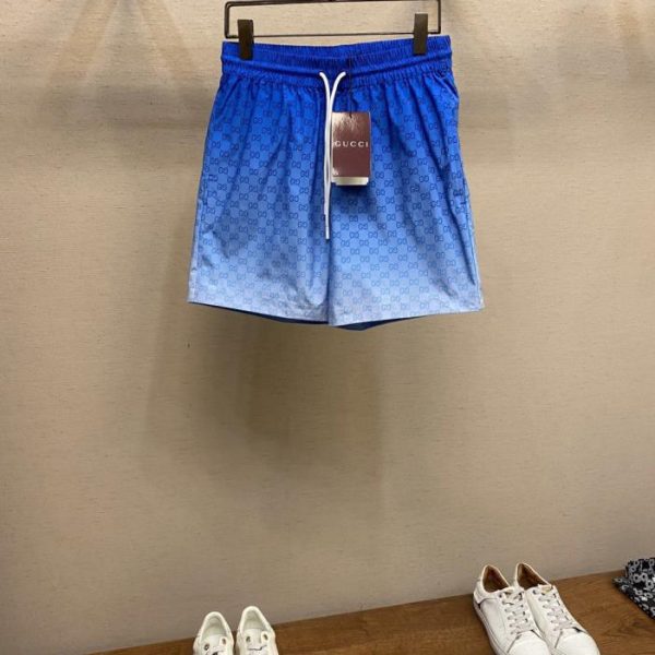 designer,replica,clothing,fake,1:1,lv,luxury,high quality Gucci Ocean Blue Gradient Elastic Drawstring Shorts (YHMVW)