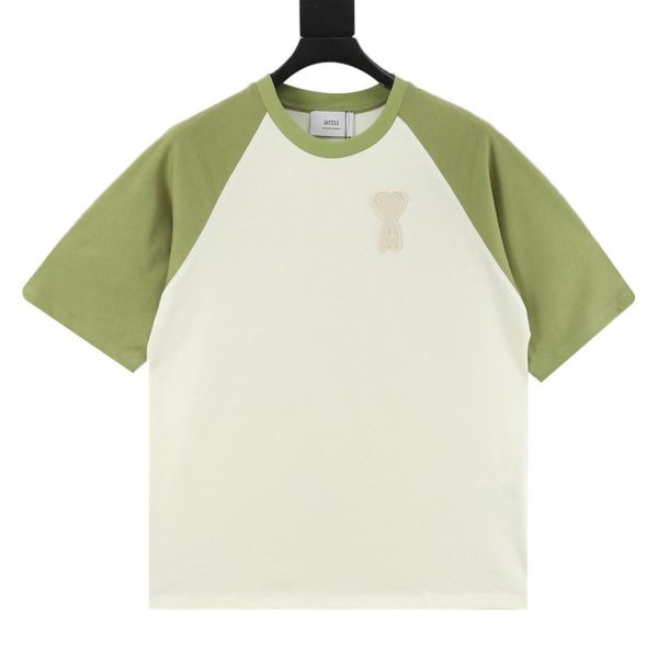 designer,replica,clothing,fake,1:1,lv,luxury,high quality Ami Paris Color Block Short-Sleeve T-Shirt (07A8)