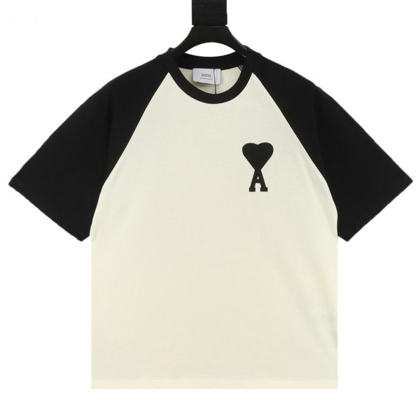 designer,replica,clothing,fake,1:1,lv,luxury,high quality Ami Paris Color Block Short-Sleeve T-Shirt (1162)