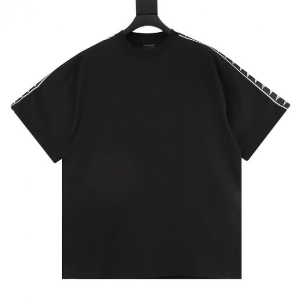 designer,replica,clothing,fake,1:1,lv,luxury,high quality BALENCIAGA 3B Label Webbing Short-Sleeve T-Shirt (1219)