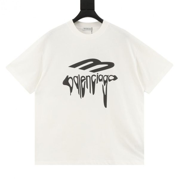designer,replica,clothing,fake,1:1,lv,luxury,high quality BALENCIAGA 3B Melting Letter Short-Sleeve T-Shirt (9607)
