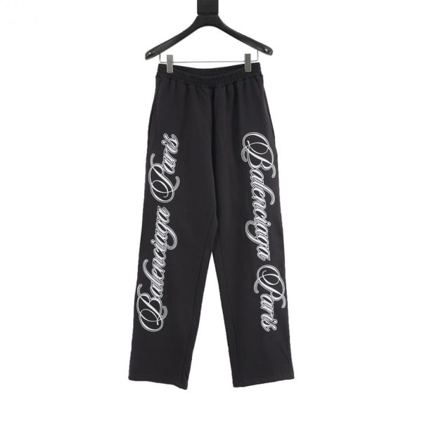 designer,replica,clothing,fake,1:1,lv,luxury,high quality Balenciaga cursive trousers with side letter embroidery (7F37)