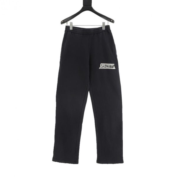 designer,replica,clothing,fake,1:1,lv,luxury,high quality Balenciaga distressed print trousers with lettering (9D87)