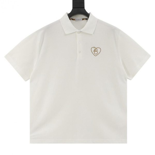 designer,replica,clothing,fake,1:1,lv,luxury,high quality Burberry Valentine’s Day Limited Edition Heart Embroidered Short-Sleeve Polo Shirt (44F0)