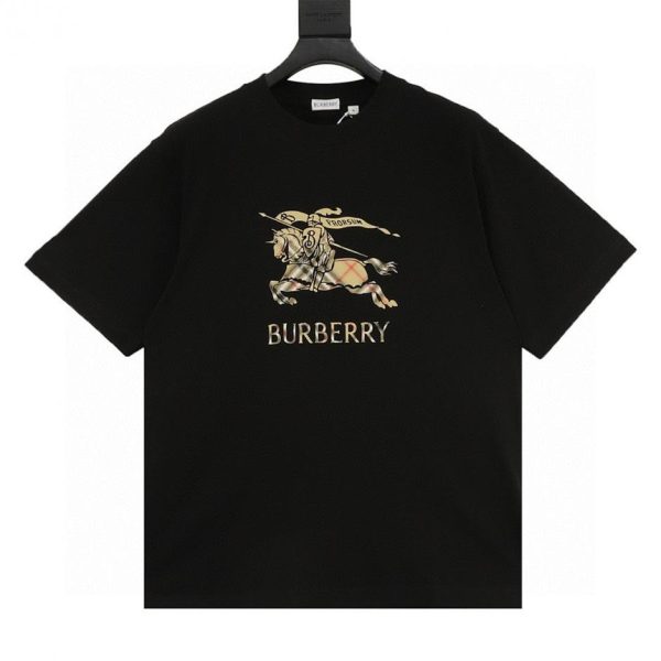 designer,replica,clothing,fake,1:1,lv,luxury,high quality Burberry Check Knight Print Short-Sleeve T-Shirt (D6F5)