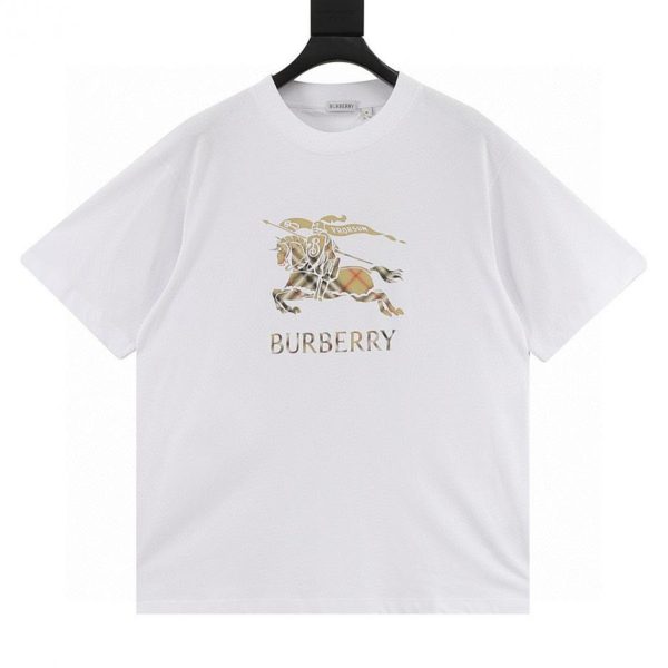 designer,replica,clothing,fake,1:1,lv,luxury,high quality Burberry Check Knight Print Short-Sleeve T-Shirt (DE5E)