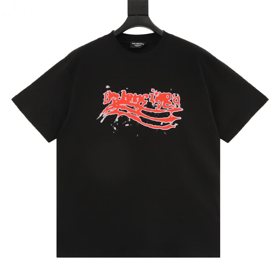 designer,replica,clothing,fake,1:1,lv,luxury,high quality Balenciaga New Style Blurred Red Logo Splatter Print Short-Sleeve T-Shirt (598B) designer,replica,clothing,fake,1:1,lv,luxury,high quality Balenciaga New Style Blurred Red Logo Splatter Print Short-Sleeve T-Shirt (598B)