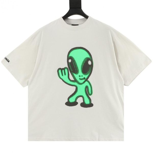 designer,replica,clothing,fake,1:1,lv,luxury,high quality Balenciaga Alien Print Short-Sleeve T-Shirt (EB7D)
