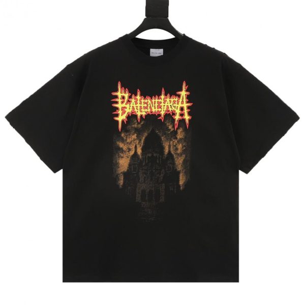 designer,replica,clothing,fake,1:1,lv,luxury,high quality Balenciaga Castle Short-Sleeve T-Shirt (5CDC)