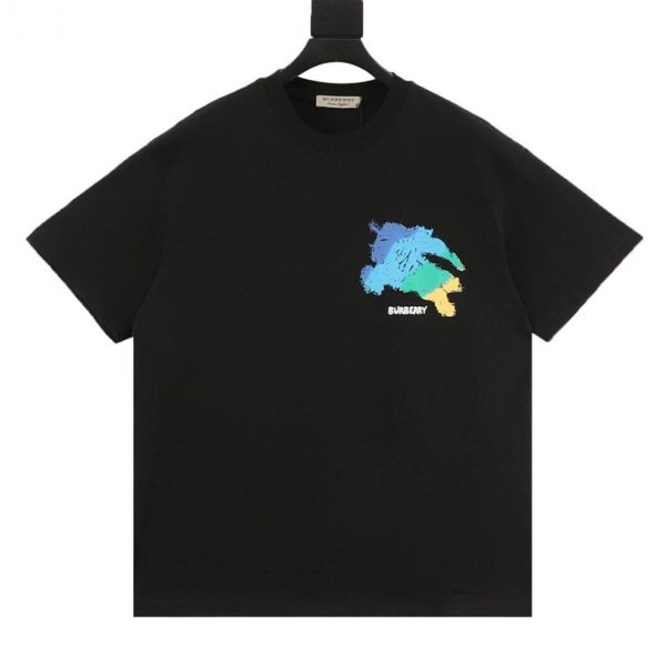 designer,replica,clothing,fake,1:1,lv,luxury,high quality Burberry Gradient Graffiti Equestrian Rider Logo Short-Sleeve T-Shirt (9D88)