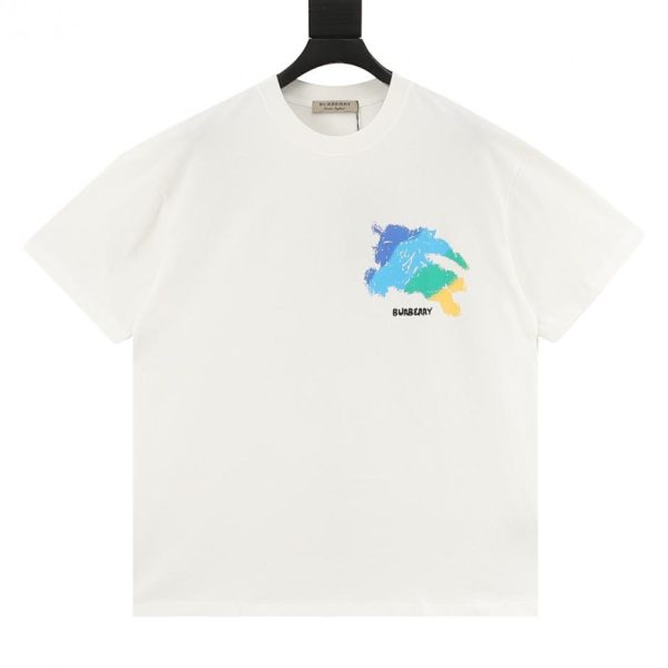 designer,replica,clothing,fake,1:1,lv,luxury,high quality Burberry Gradient Graffiti Equestrian Logo Short-Sleeve T-Shirt (BD8D)