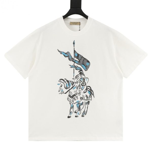designer,replica,clothing,fake,1:1,lv,luxury,high quality Burberry Hand-Painted Splatter Knight Short-Sleeve T-Shirt (E5AD)