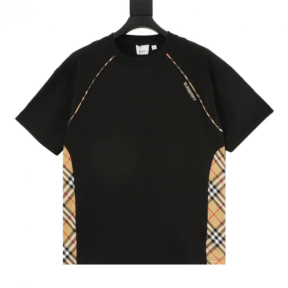 designer,replica,clothing,fake,1:1,lv,luxury,high quality BURBERRY Short-sleeved T-shirt with side plaid patchwork (7758) designer,replica,clothing,fake,1:1,lv,luxury,high quality BURBERRY Short-sleeved T-shirt with side plaid patchwork (7758)