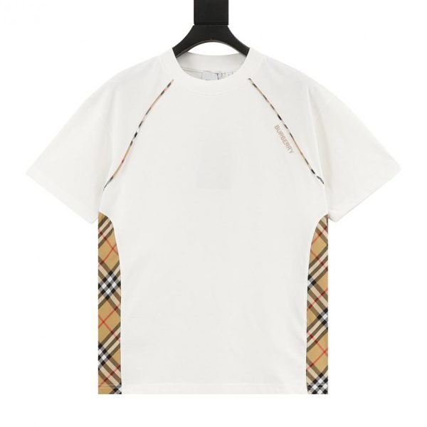designer,replica,clothing,fake,1:1,lv,luxury,high quality BURBERRY Short-Sleeve Shirt with Side Check Paneling (BFF1)