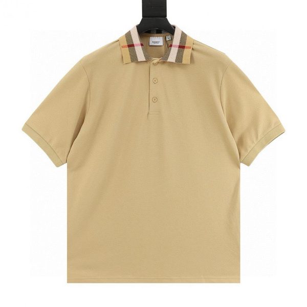designer,replica,clothing,fake,1:1,lv,luxury,high quality Burberry classic check collar color-blocked short-sleeved polo shirt (C8DC)