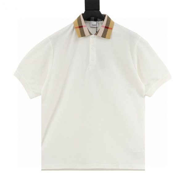 designer,replica,clothing,fake,1:1,lv,luxury,high quality Burberry classic check collar color-blocked short-sleeved polo shirt (D004)