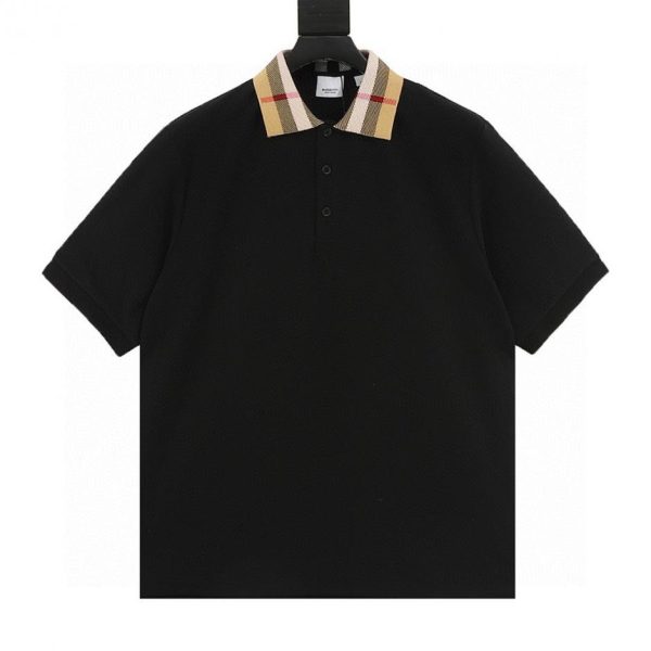 designer,replica,clothing,fake,1:1,lv,luxury,high quality Burberry classic check collar color-blocked short-sleeved polo shirt (D906)