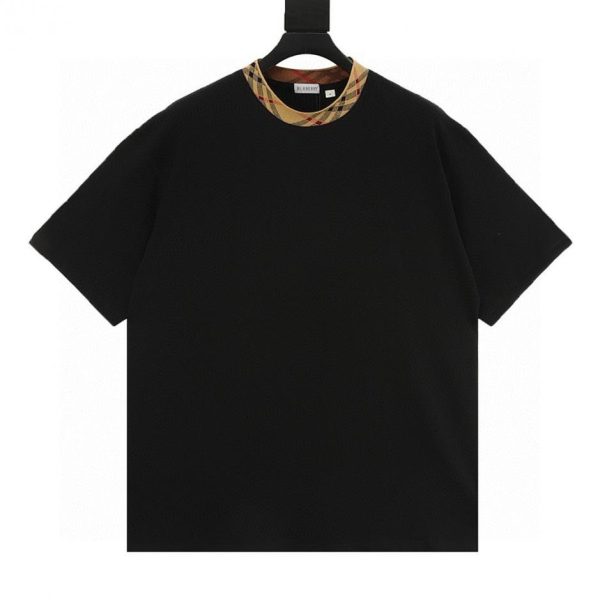 designer,replica,clothing,fake,1:1,lv,luxury,high quality Burberry classic check collar color-blocked short-sleeved T-shirt (7326)