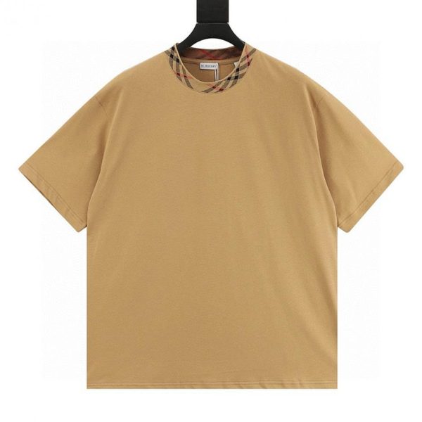 designer,replica,clothing,fake,1:1,lv,luxury,high quality Burberry classic check collar color-blocked short-sleeved T-shirt (E887)