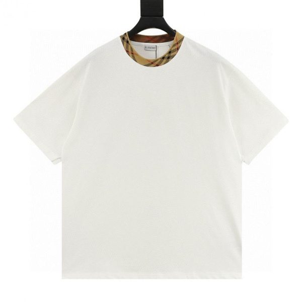 designer,replica,clothing,fake,1:1,lv,luxury,high quality Burberry classic check collar color-blocked short-sleeved T-shirt (ED4F)