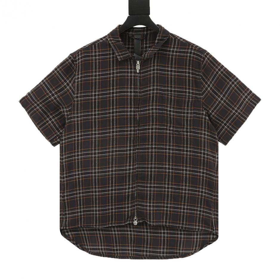 designer,replica,clothing,fake,1:1,lv,luxury,high quality Chrome Hearts Franzer Zip-Up Plaid Short-Sleeve Shirt (CFF8) designer,replica,clothing,fake,1:1,lv,luxury,high quality Chrome Hearts Franzer Zip-Up Plaid Short-Sleeve Shirt (CFF8)