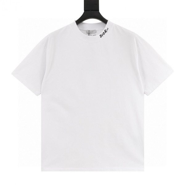 designer,replica,clothing,fake,1:1,lv,luxury,high quality New DIOR distressed finish, embroidered neckline and CD logo on back, unisex short-sleeved t-shirt (204A)