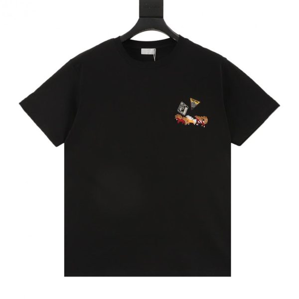 designer,replica,clothing,fake,1:1,lv,luxury,high quality Dior Horse Embroidery Short-Sleeve T-Shirt (5461)