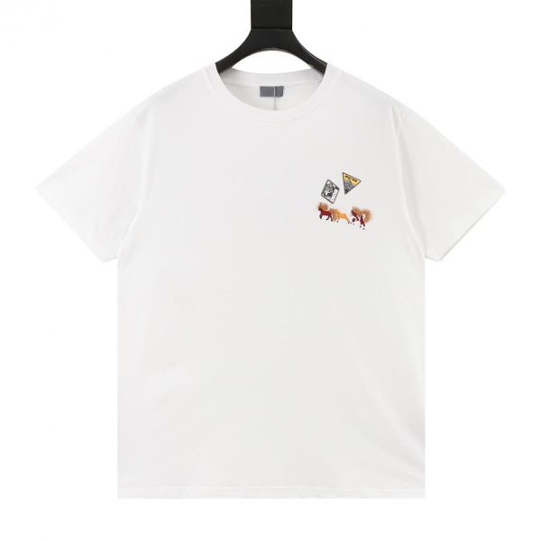 designer,replica,clothing,fake,1:1,lv,luxury,high quality Dior Horse Embroidery Short-Sleeve T-Shirt (F772)
