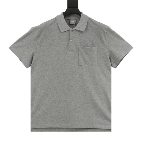 designer,replica,clothing,fake,1:1,lv,luxury,high quality Dior embroidered letter pocket pique cotton short-sleeved polo shirt (E6DC)