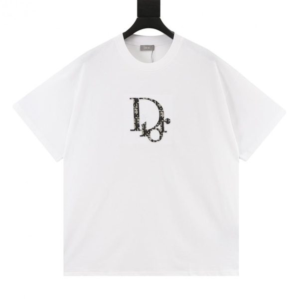 designer,replica,clothing,fake,1:1,lv,luxury,high quality DIOR monogram embroidered short-sleeved T-shirt (1C9A)