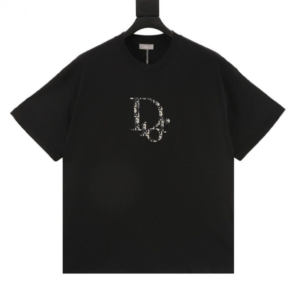 designer,replica,clothing,fake,1:1,lv,luxury,high quality DIOR monogram embroidered short-sleeved T-shirt (D70F)