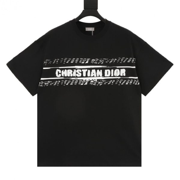 designer,replica,clothing,fake,1:1,lv,luxury,high quality DIOR graffiti letter short-sleeved shirt (6386)