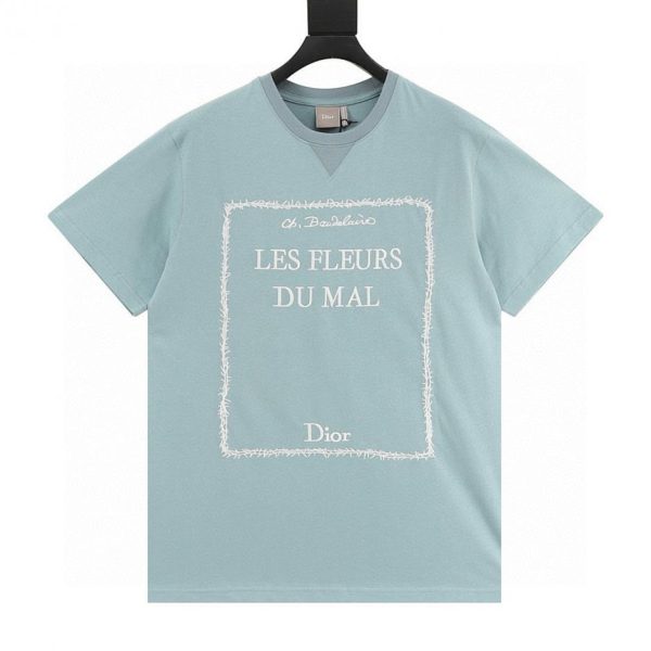 designer,replica,clothing,fake,1:1,lv,luxury,high quality DIOR Dracula-themed embroidered short-sleeved T-shirt (25DE)