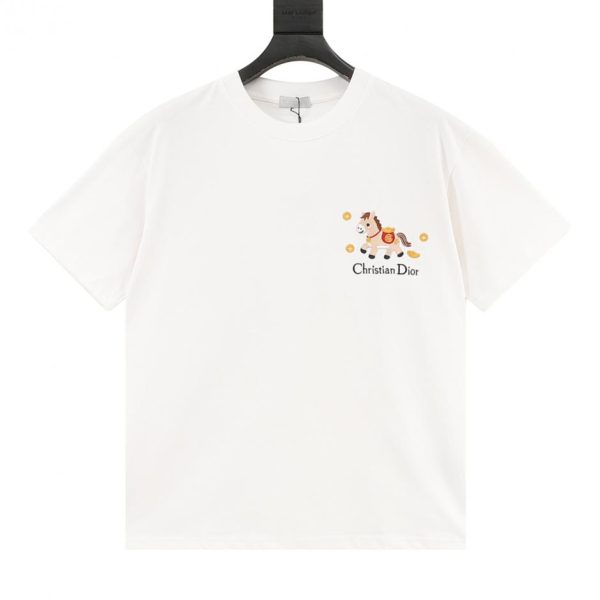 designer,replica,clothing,fake,1:1,lv,luxury,high quality DIOR Year of the Horse Limited Edition Pony Embroidered Short-Sleeve T-Shirt (C8EA)