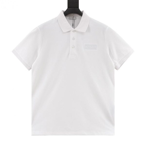 designer,replica,clothing,fake,1:1,lv,luxury,high quality DIOR square logo CD embroidered short-sleeved polo shirt (0925)