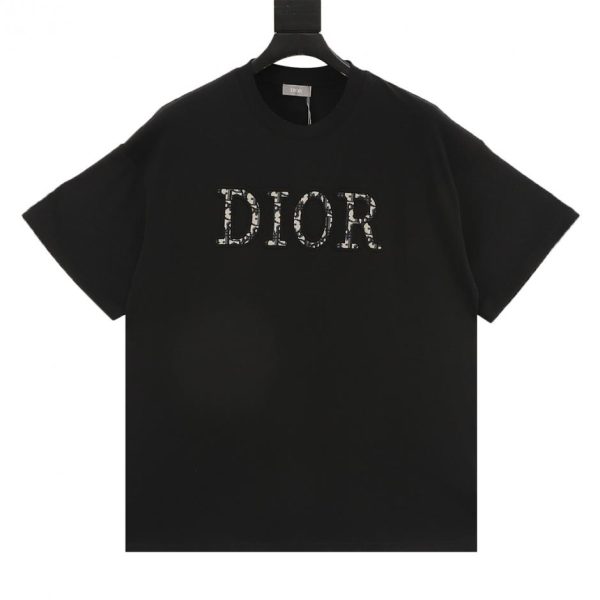 designer,replica,clothing,fake,1:1,lv,luxury,high quality DIOR monogram CD letter patch short-sleeved shirt (0C76)