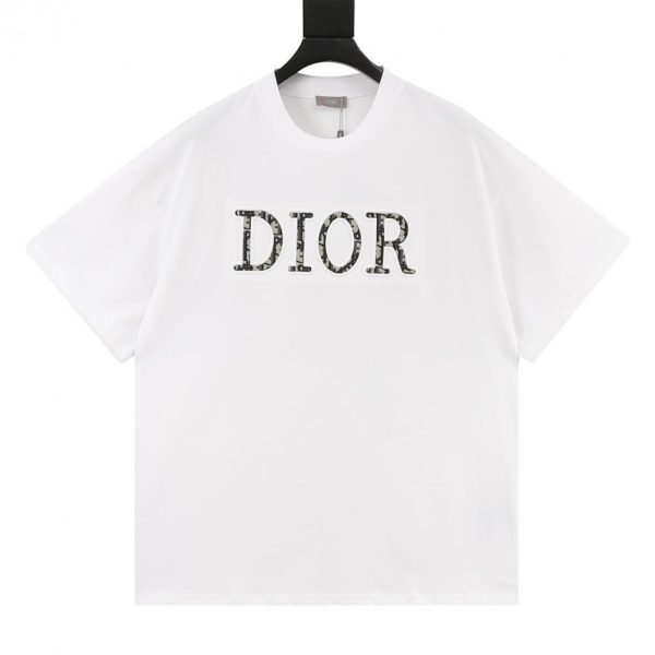designer,replica,clothing,fake,1:1,lv,luxury,high quality DIOR monogram CD letter patch short-sleeved shirt (F19F)