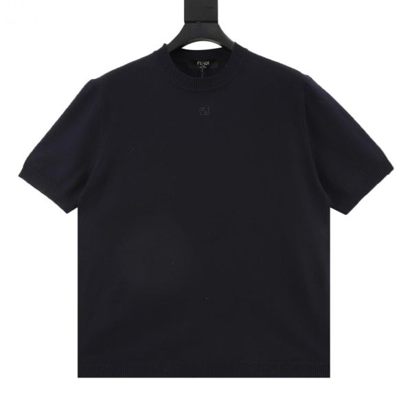 designer,replica,clothing,fake,1:1,lv,luxury,high quality Fendi Two-tone FF Knit Short-Sleeve T-Shirt (1540)