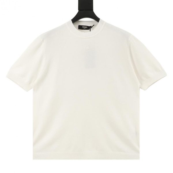 designer,replica,clothing,fake,1:1,lv,luxury,high quality Fendi Two-tone FF Knit Short-Sleeve T-Shirt (FBB1)