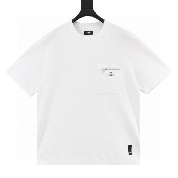 designer,replica,clothing,fake,1:1,lv,luxury,high quality Fendi Zippered FF Print Pocket Short-Sleeve T-Shirt (3937)