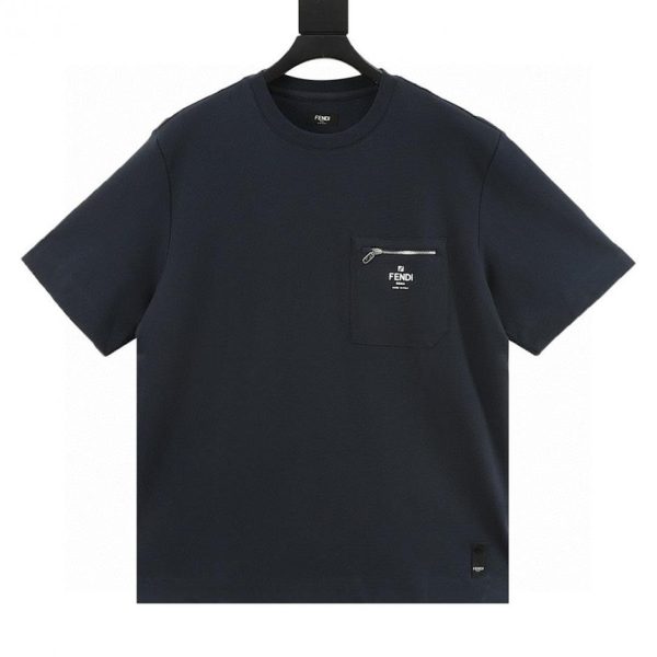 designer,replica,clothing,fake,1:1,lv,luxury,high quality Fendi Zippered FF Print Pocket Short-Sleeve T-Shirt (8677)