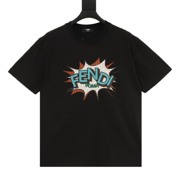 designer,replica,clothing,fake,1:1,lv,luxury,high quality Fendi Explosion Logo Print Short-Sleeve T-Shirt (7888)
