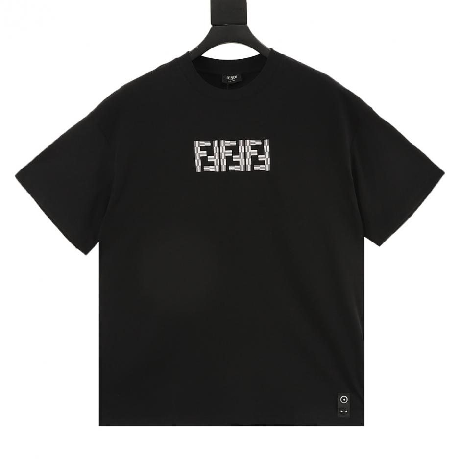designer,replica,clothing,fake,1:1,lv,luxury,high quality Fendi bamboo-patterned embroidered double F logo short-sleeved T-shirt (1A72) designer,replica,clothing,fake,1:1,lv,luxury,high quality Fendi bamboo-patterned embroidered double F logo short-sleeved T-shirt (1A72)