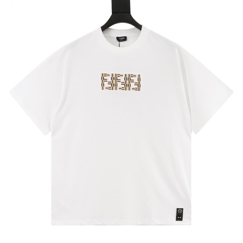 designer,replica,clothing,fake,1:1,lv,luxury,high quality Fendi bamboo-patterned embroidered double F logo short-sleeved T-shirt (733D) designer,replica,clothing,fake,1:1,lv,luxury,high quality Fendi bamboo-patterned embroidered double F logo short-sleeved T-shirt (733D)