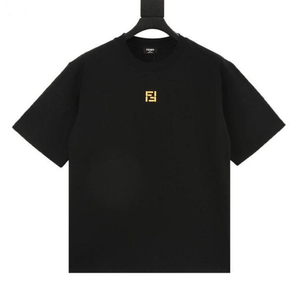designer,replica,clothing,fake,1:1,lv,luxury,high quality Fendi Minimalist FF 3D Embroidered Short-Sleeve T-Shirt (8BCD)