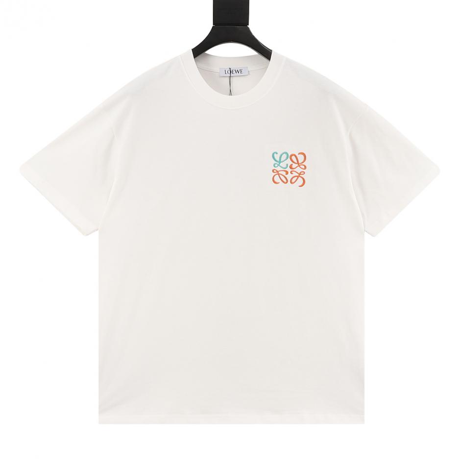 designer,replica,clothing,fake,1:1,lv,luxury,high quality Loewe Green and Orange Embroidered Short-Sleeve T-Shirt in Black and White (394E) designer,replica,clothing,fake,1:1,lv,luxury,high quality Loewe Green and Orange Embroidered Short-Sleeve T-Shirt in Black and White (394E)
