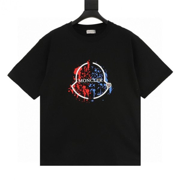 designer,replica,clothing,fake,1:1,lv,luxury,high quality MONCLER Colorful Splatter Logo Short-Sleeve T-Shirt (E0FF)