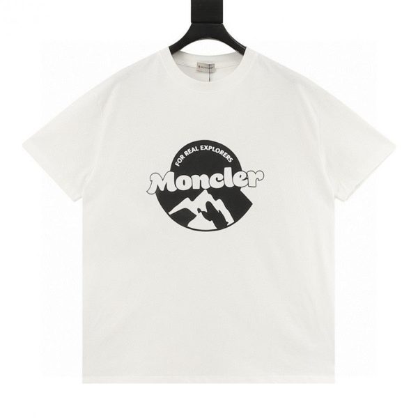 designer,replica,clothing,fake,1:1,lv,luxury,high quality MONCLER Explorer Mountain Logo Print Short-Sleeve T-Shirt (A847)