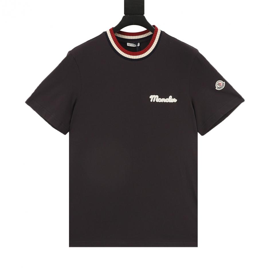 designer,replica,clothing,fake,1:1,lv,luxury,high quality MONCLER Knitted Striped Short-Sleeve T-Shirt with Embroidered Letters at the Neckline (4C1B) designer,replica,clothing,fake,1:1,lv,luxury,high quality MONCLER Knitted Striped Short-Sleeve T-Shirt with Embroidered Letters at the Neckline (4C1B)