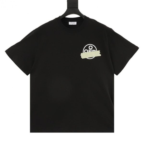 designer,replica,clothing,fake,1:1,lv,luxury,high quality OFF WHITE Yellow Striped Arrow Short-Sleeve T-Shirt (6572)